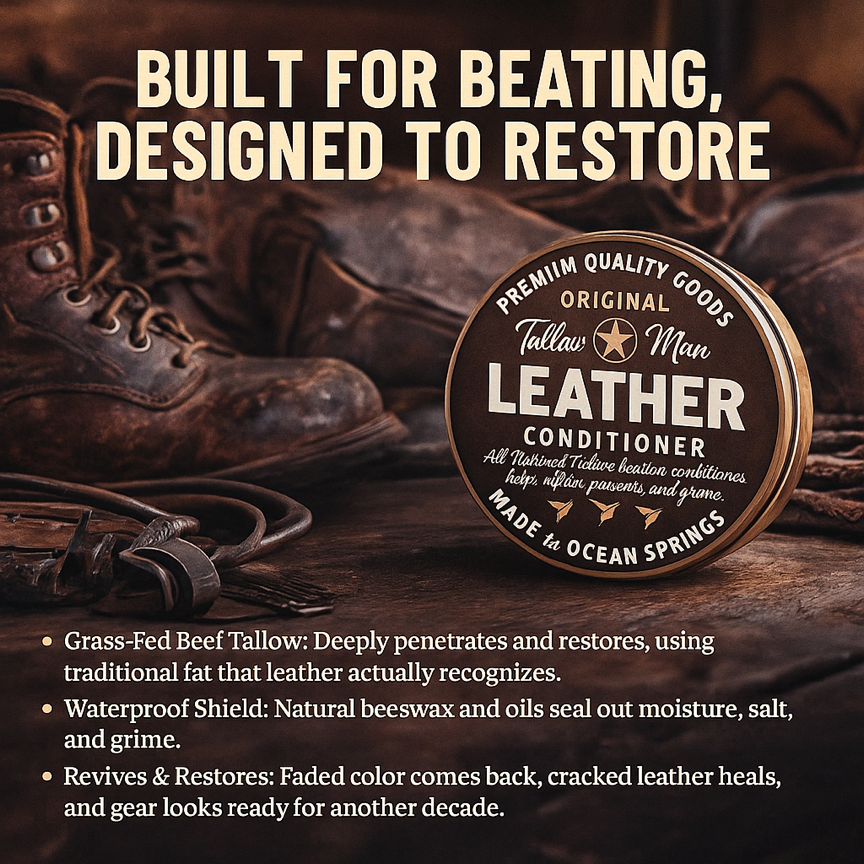 Tallow Leather Conditioner: Rugged Care for Hard-Used Leather