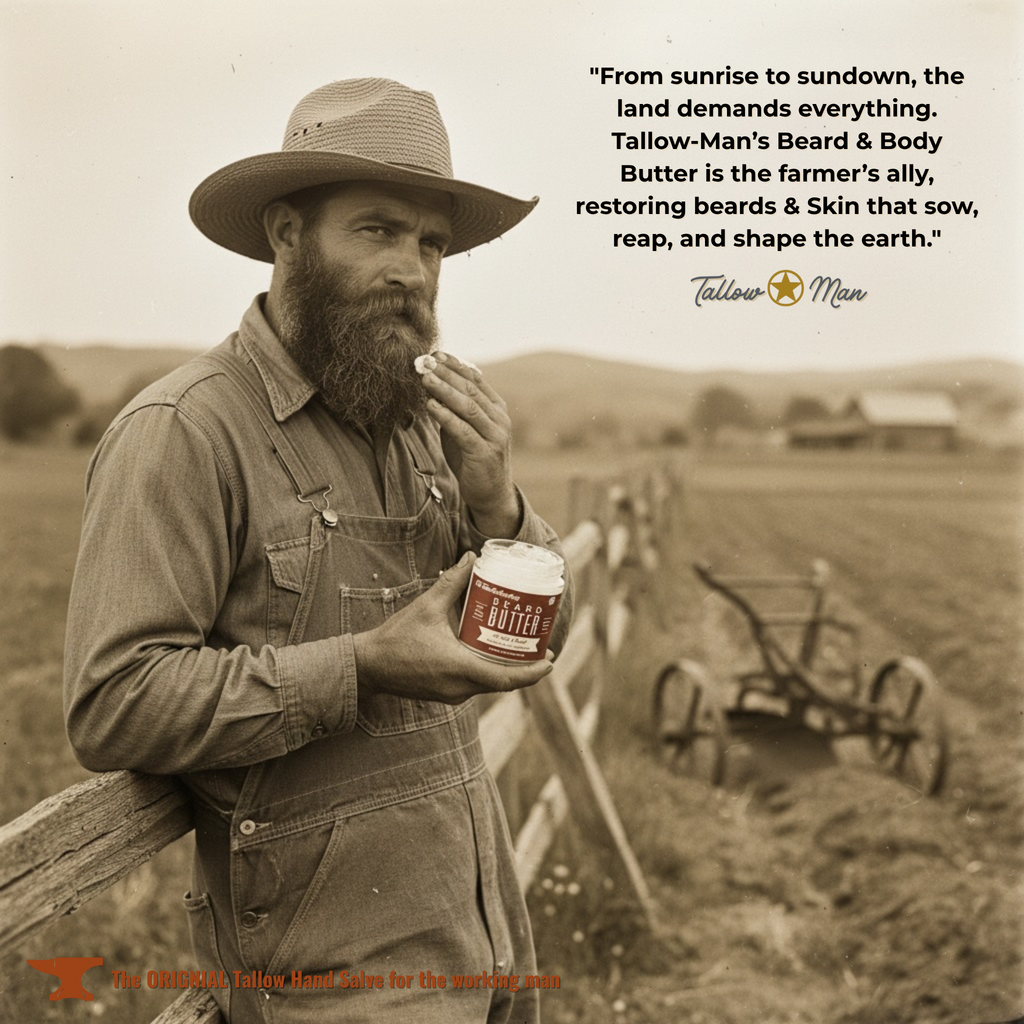 Tallow Man Deluxe Gift Set – Beard Butter Trio, Hand Salve & Leather Conditioner | Premium Men's Grooming