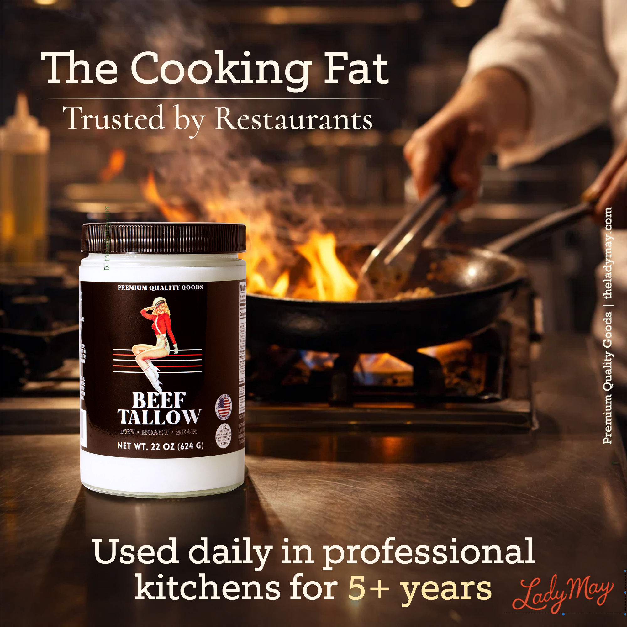22oz Premium Grass-Fed Beef Tallow | Restaurant-Proven Cooking Fat | Seed Oil-Free