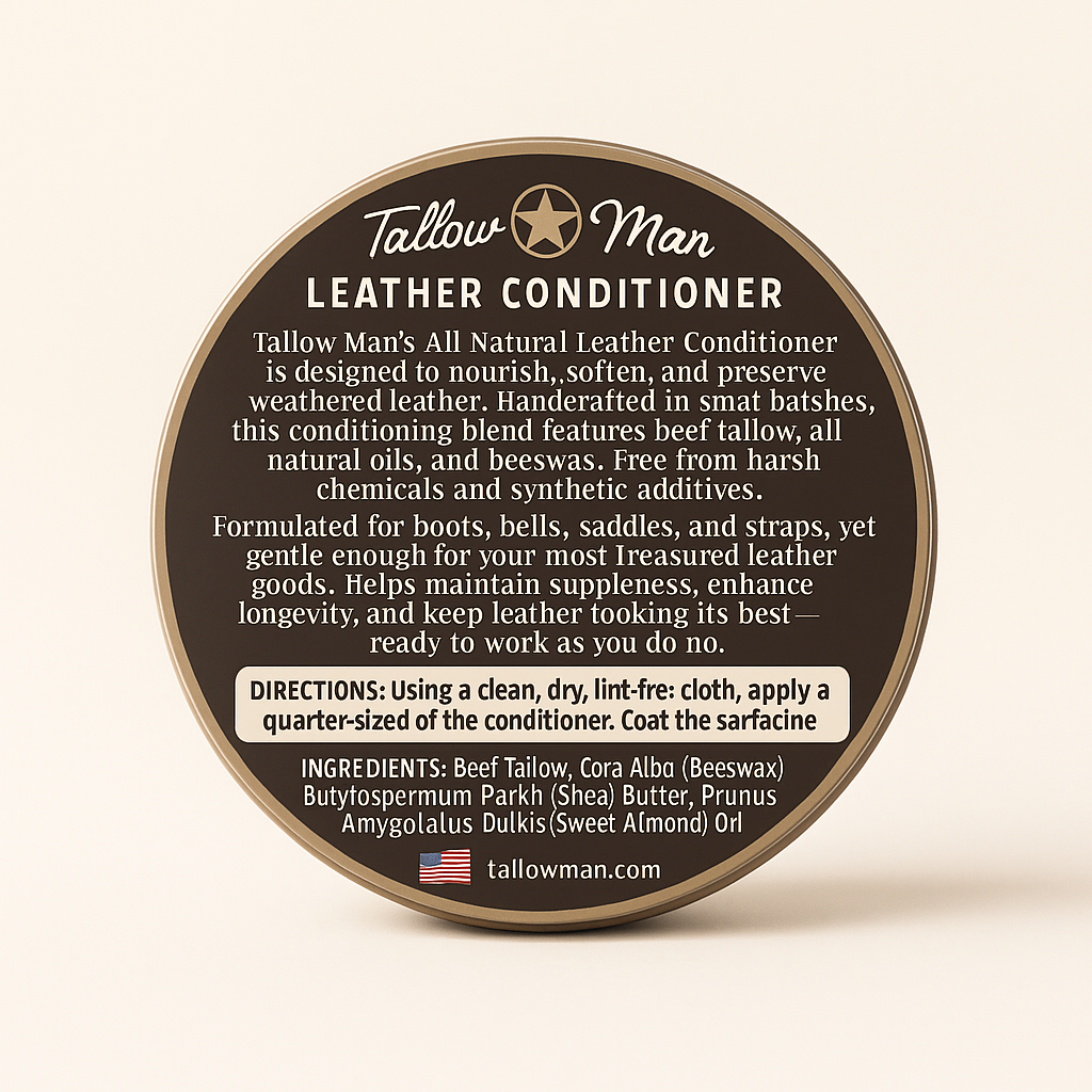 Tallow Man Leather Conditioner – Grass-Fed Beef Tallow for Boots, Bags & Gear