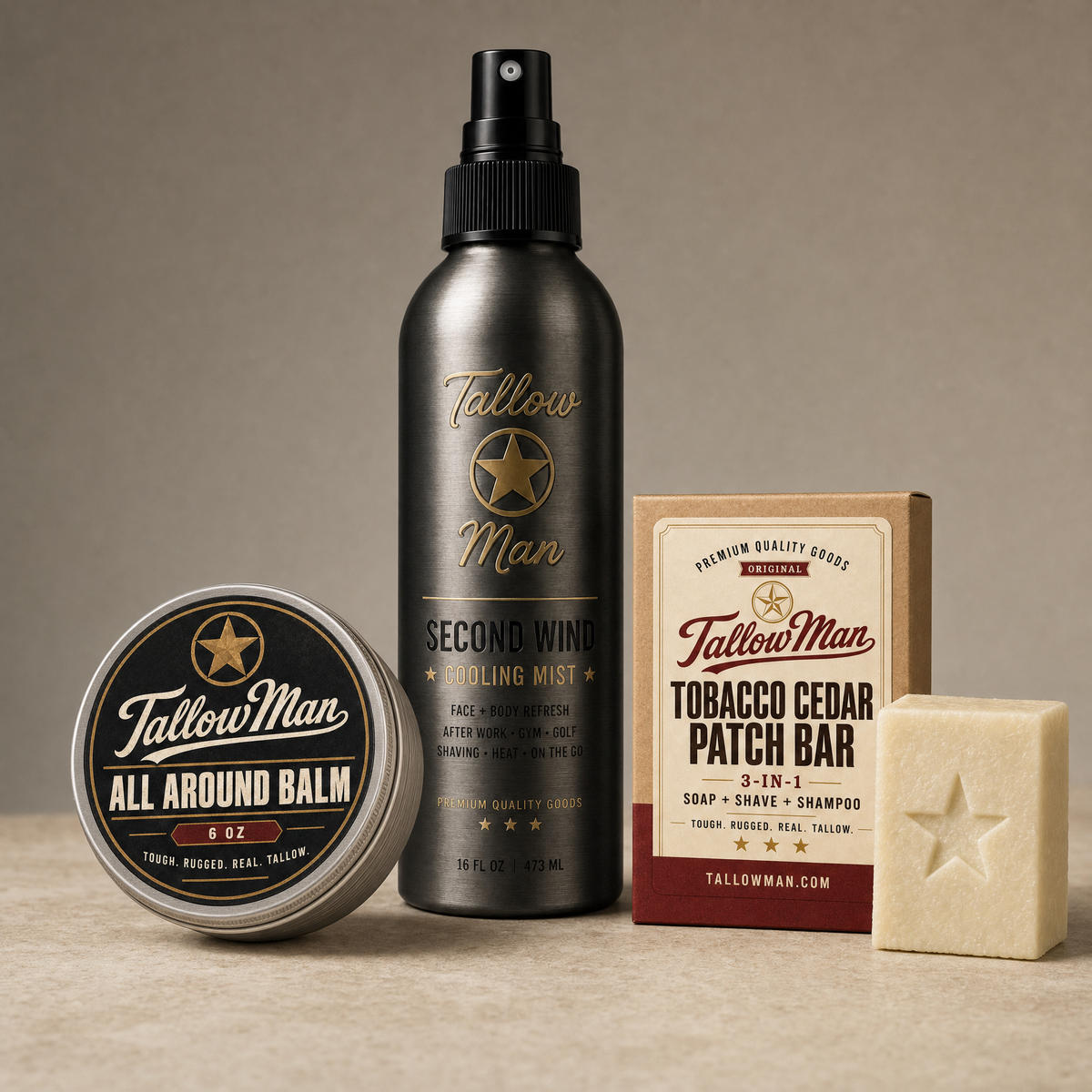 The Man Bundle | Tallow Man 3-Piece Grooming Gift Set